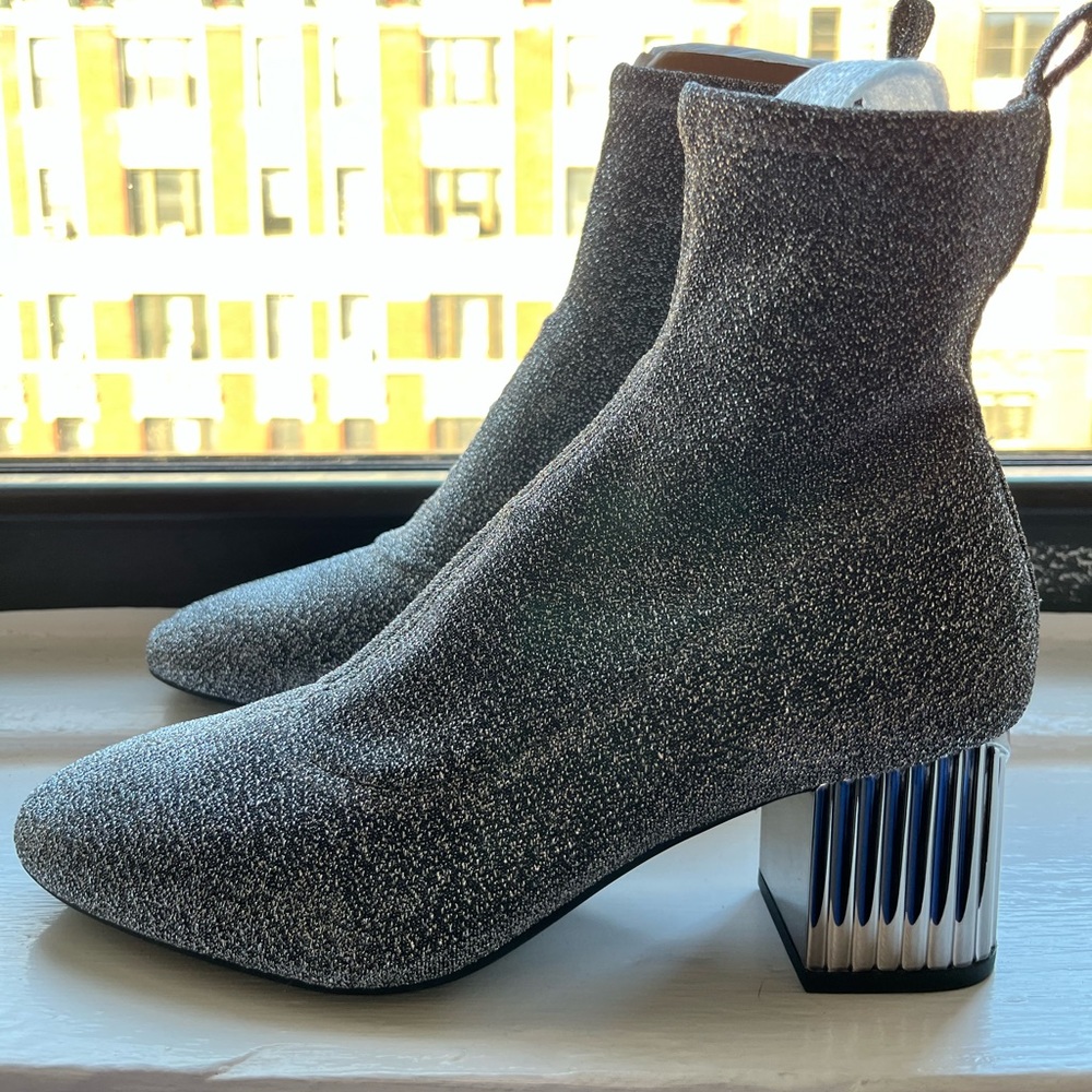Michael Kors silver sock bootie